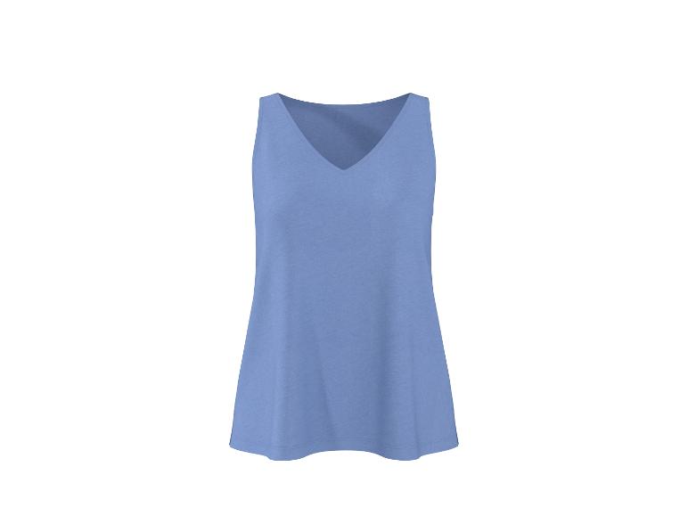 Lichtblauwe dames tanktop met V-hals.