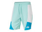 Mintgroene shorts met witte en blauwe details en een 'm' logo