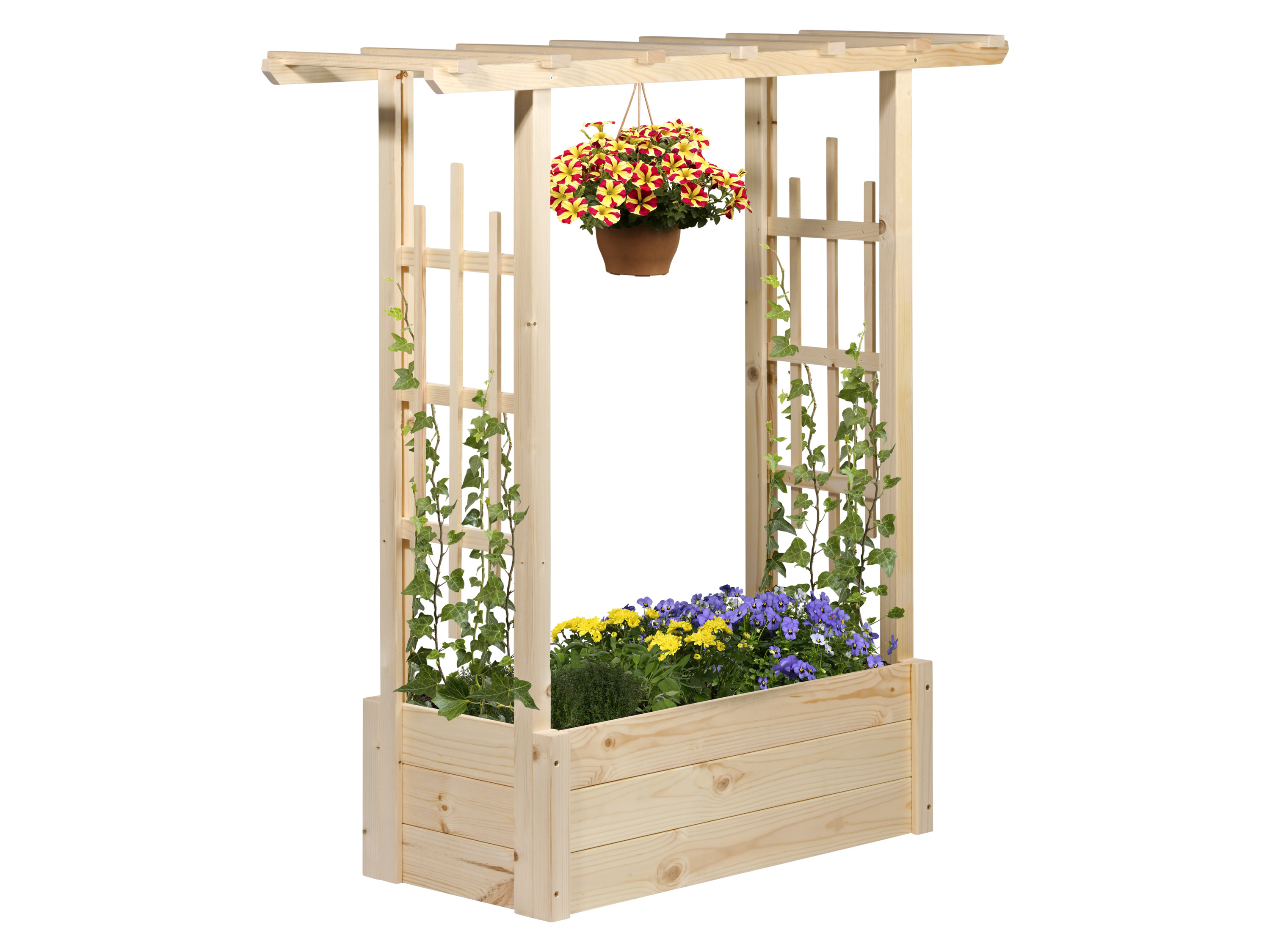 DOBAR Plantenbak Pergola, van hout (Naturel)