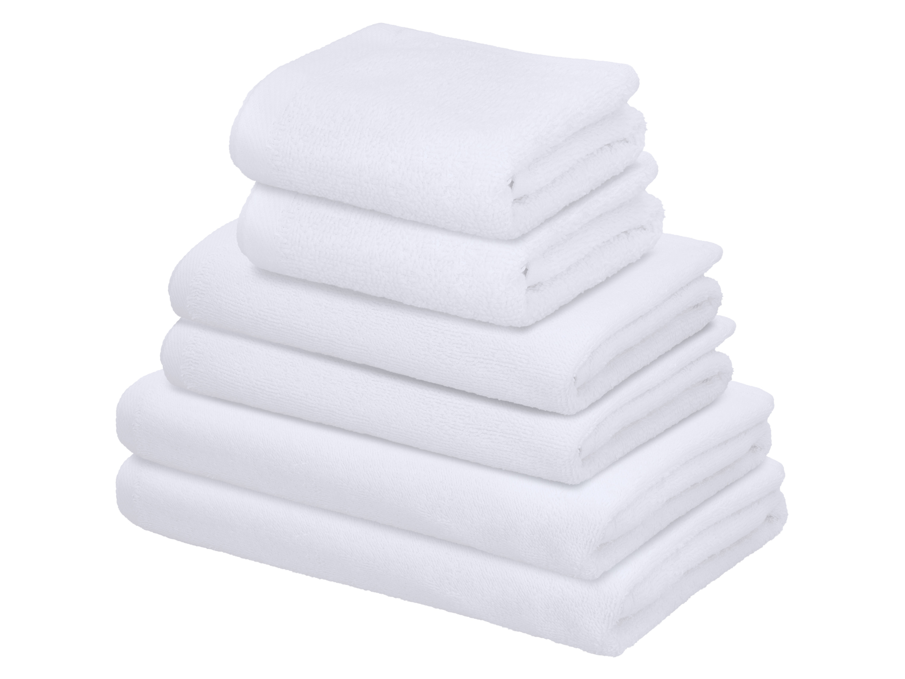 LIVARNO Set van 6 handdoeken (Wit)