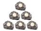 Zes decoratieve LED-rotsverlichting voor buiten.