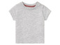 Grijze baby T-shirt met korte mouwen.