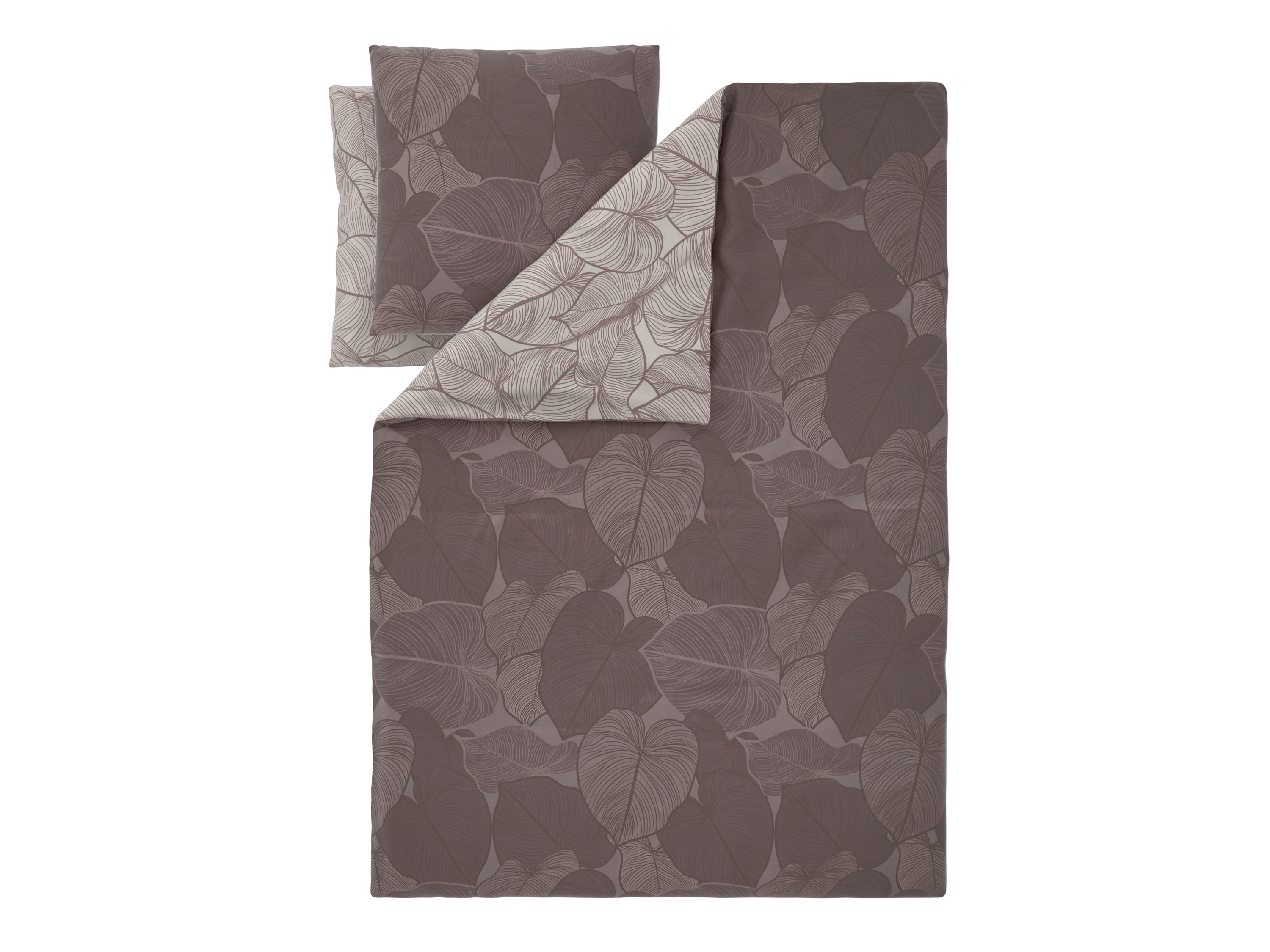 LIVARNO Polyester satijn dekbedovertrek, 240 x 220 cm (Bruin)
