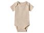 Beige babyromper met korte mouwen