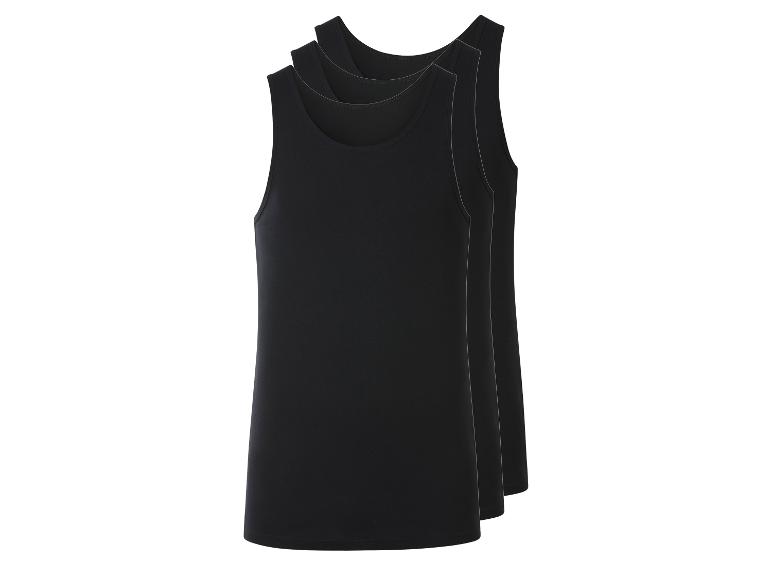 Verpakking van drie zwarte heren tanktops