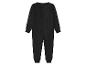 Zwarte pluche kinderjumpsuit, achteraanzicht