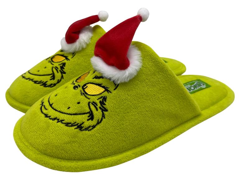 Grinch pantoffels met kerstmutsen