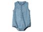 Mouwloze denim baby romper met knoopjes