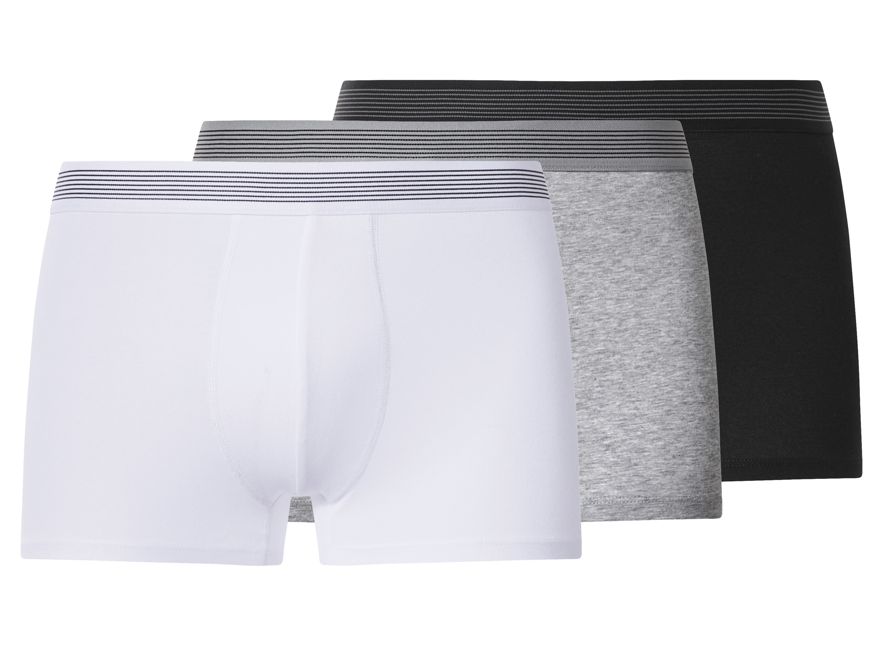 esmara Men Set van 3 heren boxers (Zwart/grijs/wit, M)