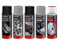 Parkside autolakken: mat zwart, zilver voor velgen, hittebestendig zwart en zilver aluminium-zink spray.