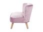 Roze fluwelen fauteuil met houten poten