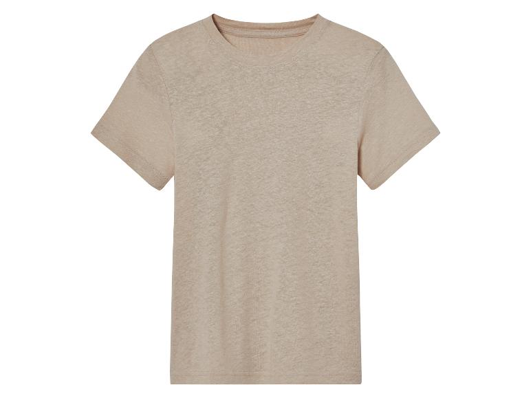 Beige linnen t-shirt, minimalistische stijl.