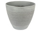 Grijze bloempot met gestreept ontwerp