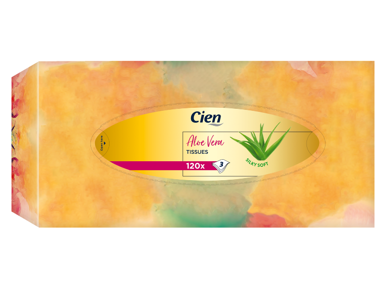 Doos zijdezachte tissues met aloë vera, 120 stuks.