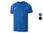 Blauw sportshirt met korte mouwen en wit logo