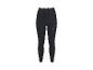 Zwarte dames sportlegging met hoge taille en een klein grijs logo op de linkerdij.