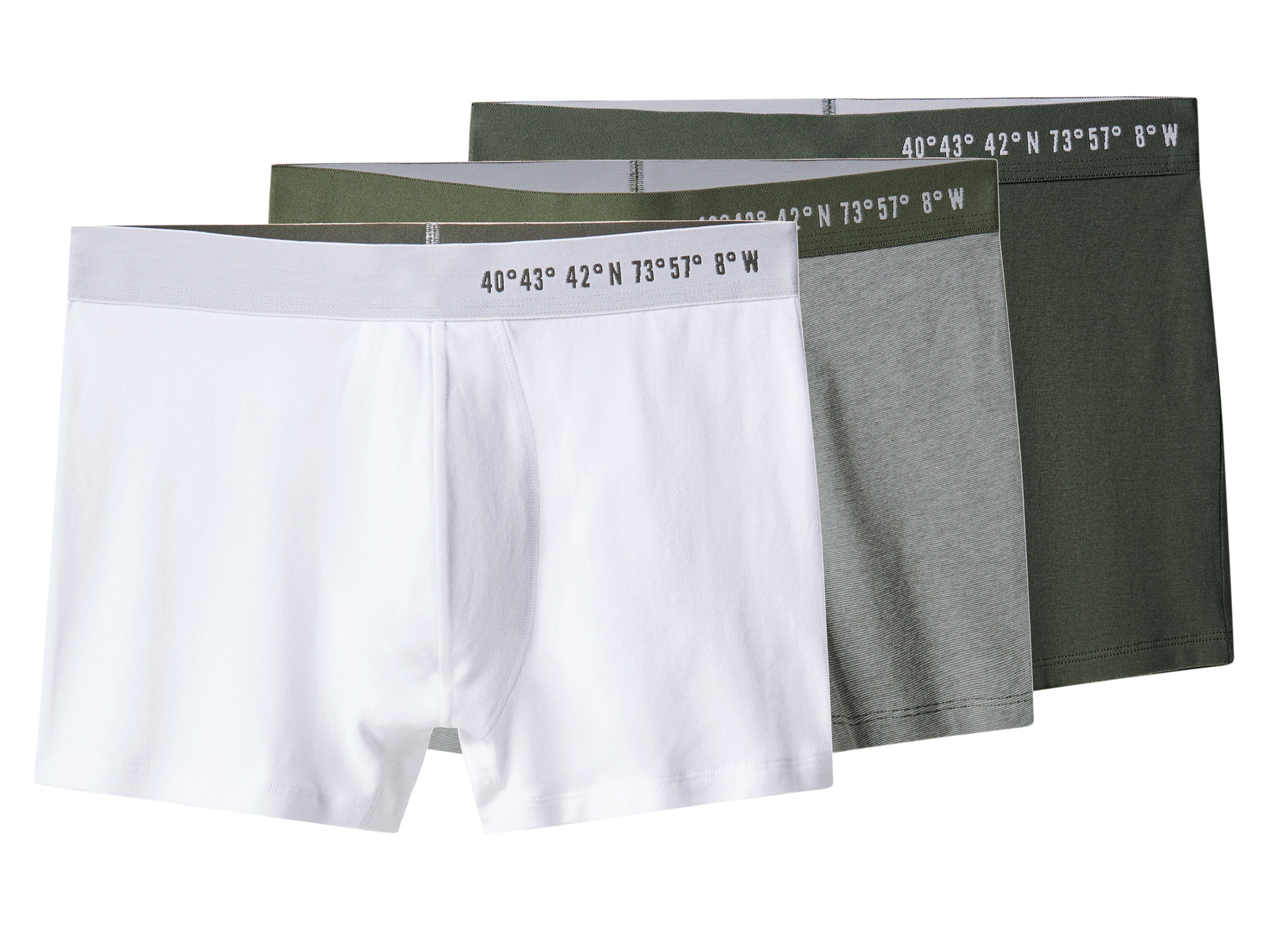 esmara Men Set van 3 heren boxers (Groen/wit, XXL)