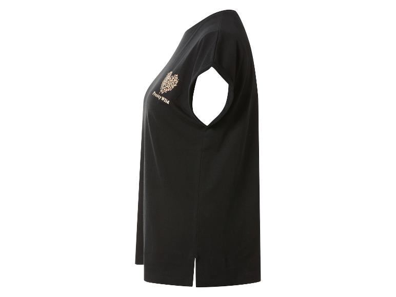 Zwart T-shirt met luipaardprint hart en 'Pretty Wild' tekst op de borst