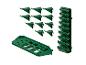 Groene houders en organizers voor gereedschap, inclusief sleutels en schroevendraaiers.