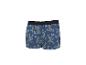 Marineblauwe boxershorts met ananas- en palmbomenpatroon.