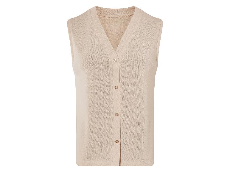 Beige vest met knopen, casual stijl.
