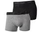 Herenboxershorts in zwart en grijs met logo op de tailleband.