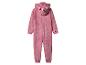 Roze fleece onesie met eenhoorn capuchon