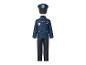 Kinderpolitiepak met een donkerblauwe jas, broek en pet