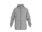 Grijze herenhoodie met rits en capuchon