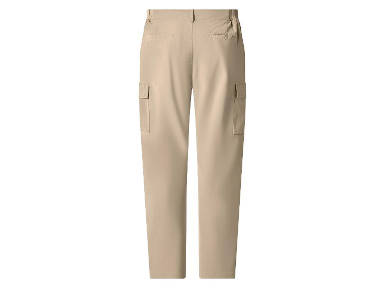 Beige heren cargobroek met zijzakken, achteraanzicht