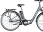Een grijze Zündapp Green Line elektrische fiets met een achterdrager.