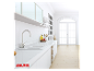 Moderne Baufix keuken: stijlvolle aanrechten, kasten en kraan.
