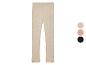 Beige gebreide leggings met ruches aan de onderkant