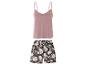 Roze top en bloemen shorts pyjama.