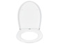 Een wit toiletbril met soft-close functie.