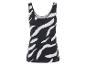 Zwart-witte top met zebraprint.
