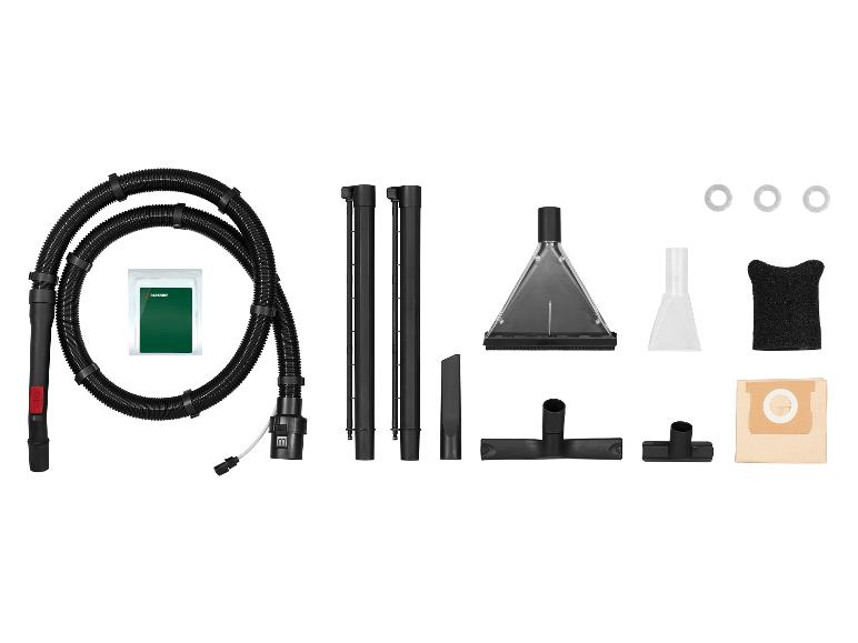 Parkside stofzuigeraccessoires, inclusief slang, verlengbuizen, mondstukken en filters.