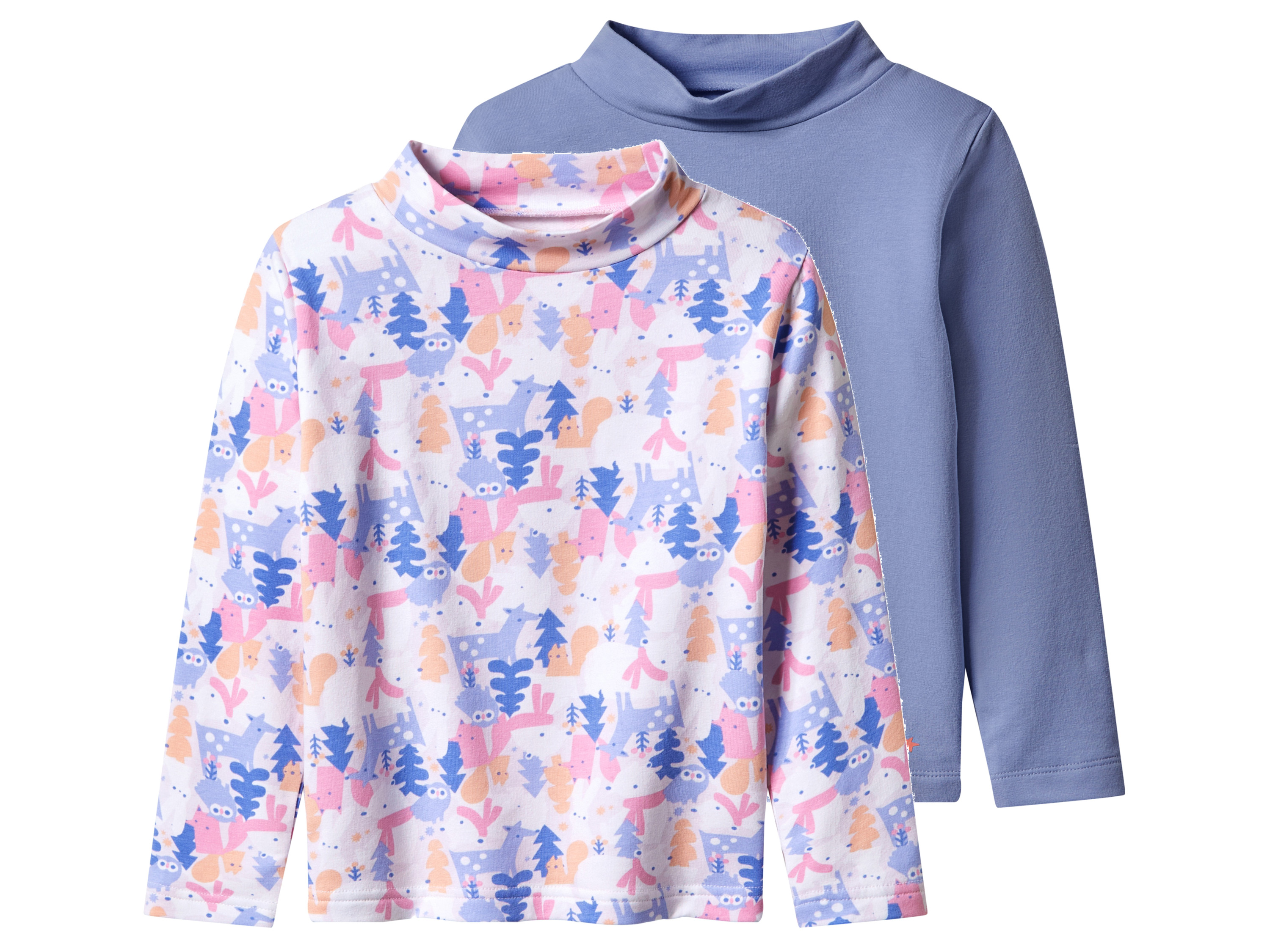 LUPILU Kinder thermoshirts, set van 2 (Lichtblauw, 98/104)