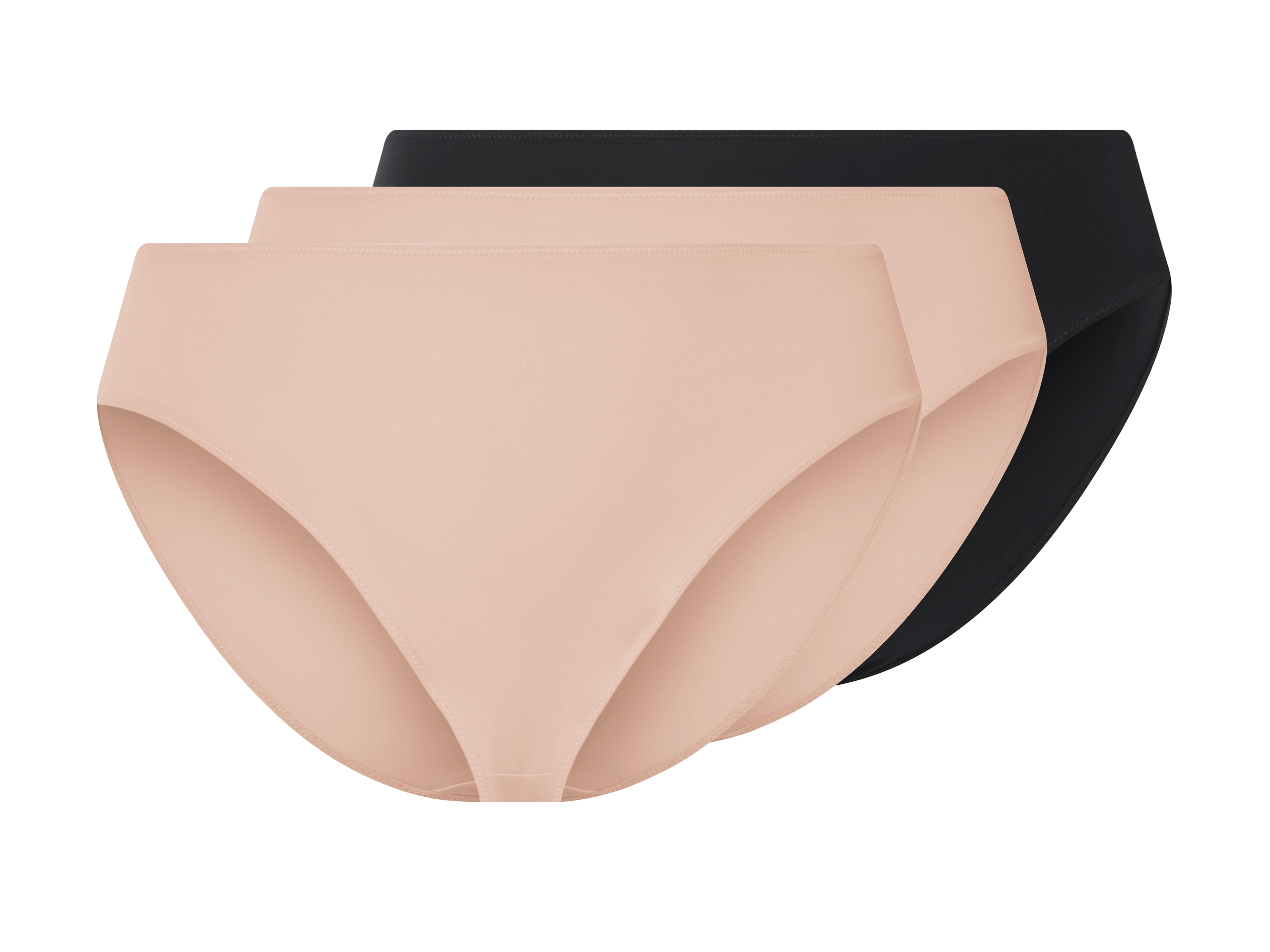 esmara Set van 3 dames onderbroeken (Zwart/beige, XXL (52/54))