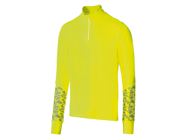 Geel sport shirt met camouflage mouwen