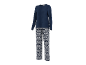 Donkerblauwe damespyjama met kerstmotieven