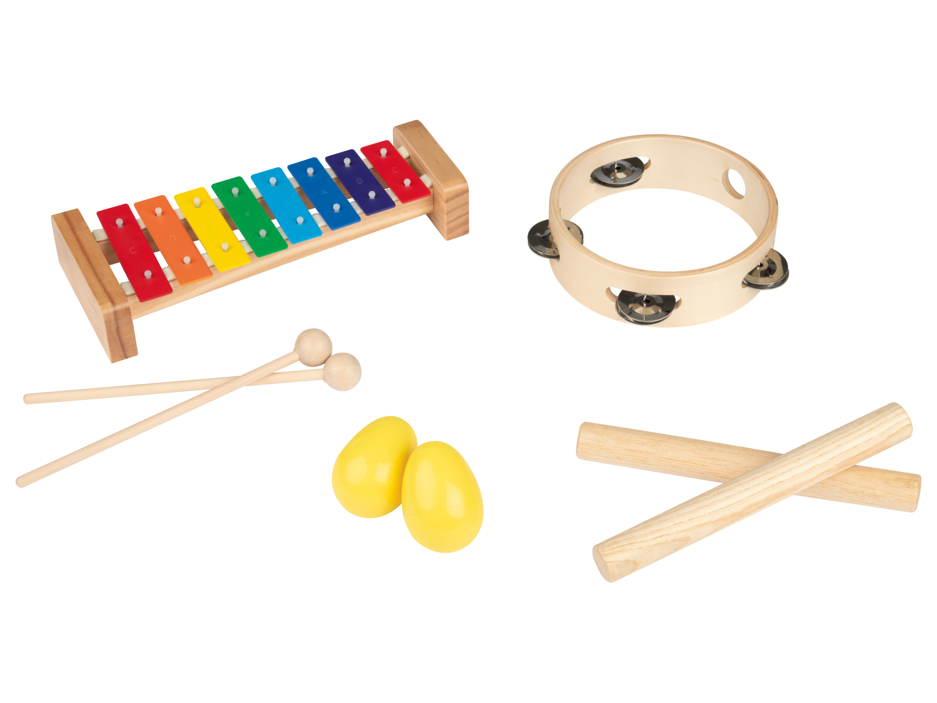 Muziekinstrumentenset, 8-delig / 6-delig (Klankhoutjes, klokkenspel)