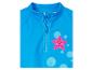 Blauw kinder zwempak, rits, roze zeester.