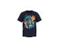 Donkerblauw kinder-T-shirt met puppy's en dinosaurus, tekst 'STOMP AROUND'