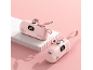 Twee roze 15W powerbanks met digitale displays die 100% lading tonen, op een roze achtergrond.