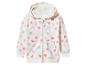 Witte kinderhoodie met bloemenprint in roze en paars.