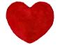 Pluizig rood hartvormig kussen