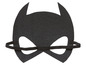 Een zwarte Batman-masker met elastiek.