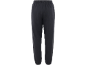Zwarte joggingbroek met elastische tailleband en boorden bij de enkels.