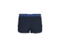 Donkerblauwe herenboxershort met marineblauwe tailleband, achteraanzicht.